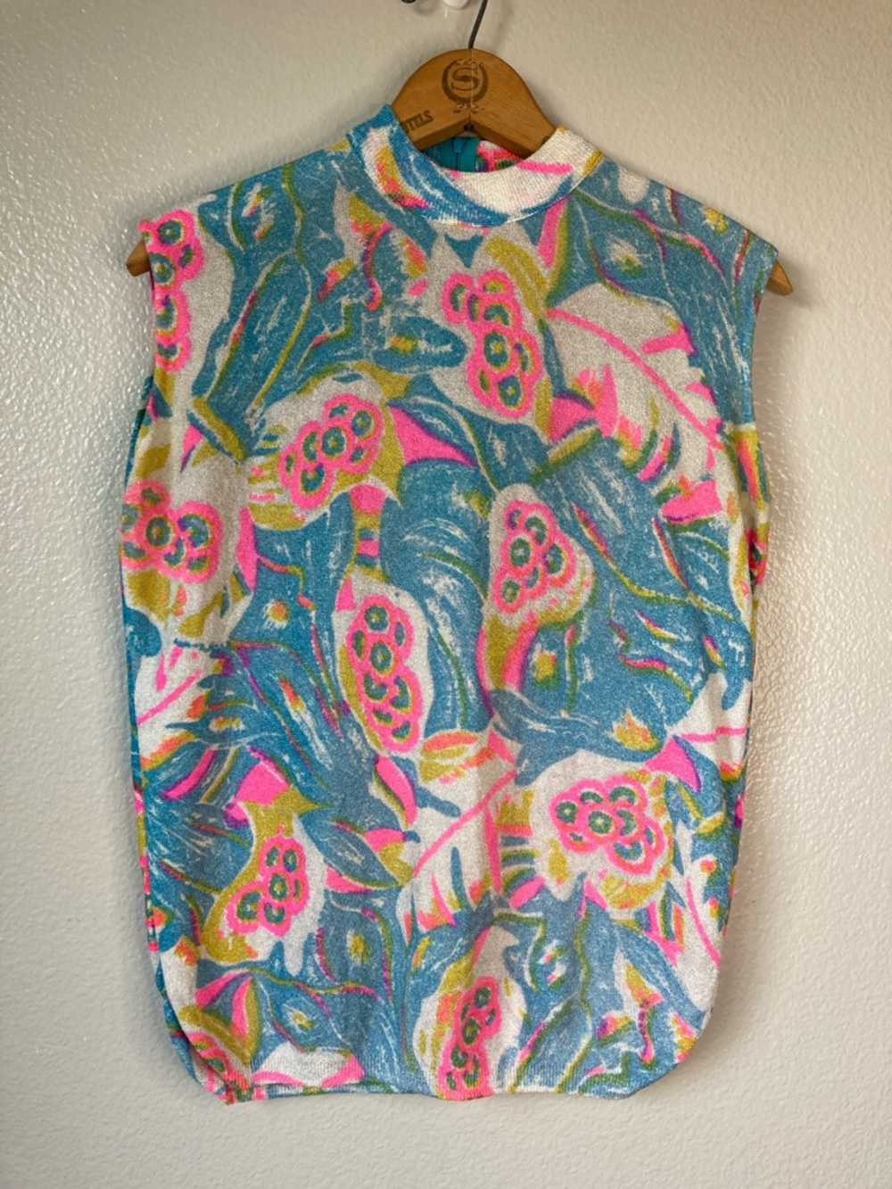 Vintage 60s Palm Beach Preppy MCM Resortwear Knit Stretch Top Laurel Ann M/L est